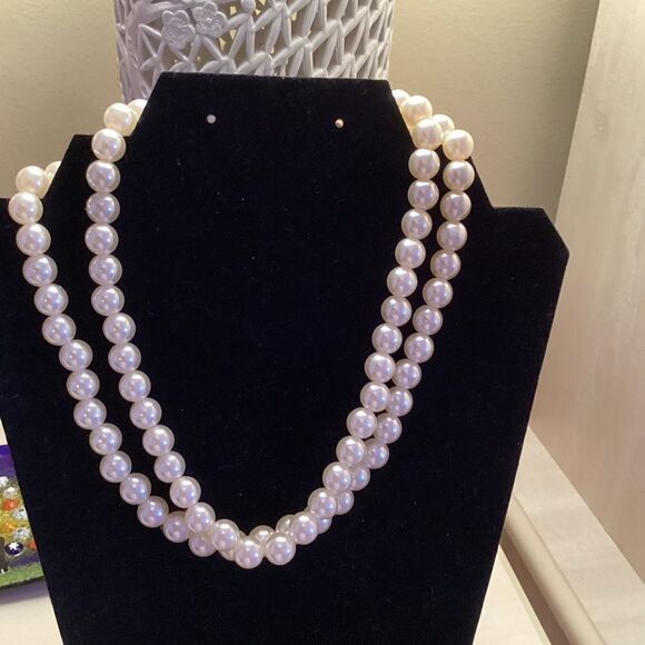 Jewelry - Double Strand of Faux White Pearls Approx. 9 mm